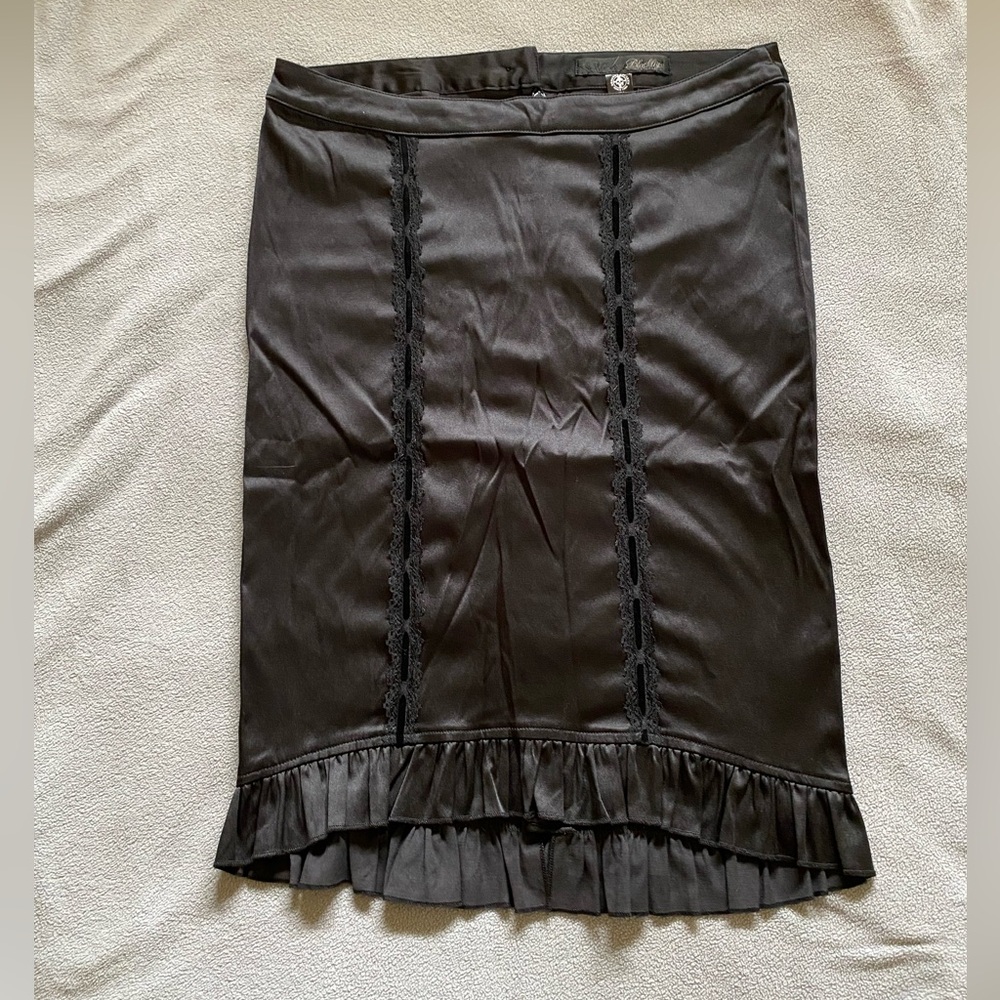 Lip Service Black Pencil Skirt with Ruffle Hem